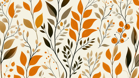 Orange and brown autumn leaves wallpaper design file showing detailed leaf pattern and texture
