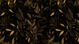 Black and gold botanical pattern design file showing intricate leaf details and golden accents