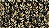 Black and gold foliage wallpaper design file showing intricate leaf pattern and metallic details