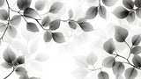 Minimalist black and white leaf pattern design file showing detailed transparent foliage effect