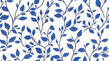 Blue and white botanical pattern design file showing detailed leaf arrangement