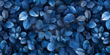 Design file showing detailed blue foliage pattern with intricate leaf details
