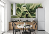 Green leaf pattern adding natural charm to an entryway space