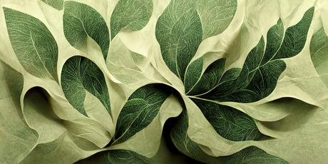 Detailed design file showing intricate botanical leaf pattern with rich green tones
