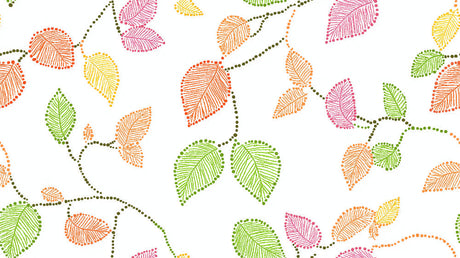 Summer colors dotted leaf pattern design file showing intricate botanical details
