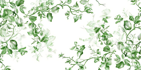 Detailed design file of green botanical pattern showing intricate leaf artwork