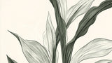 Green leaf wallpaper design file showing detailed botanical pattern with soft sage tones