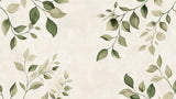 Foliage Mural Wallpaper | Minimalist Green Leaves Design