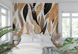 Nature-inspired wallpaper making a statement in master bedroom