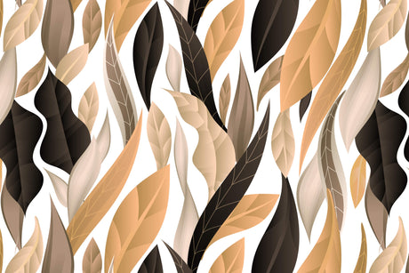 Modern black and beige leaf design pattern file showing intricate botanical details