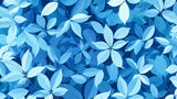 Modern blue leaf pattern design file showing detailed botanical elements in turquoise and navy tones