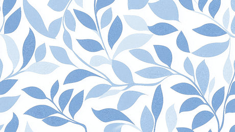 Modern blue leaves wallpaper design file showing detailed pattern and true colors