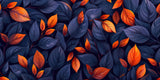 Large-scale leaf pattern design file showing detailed navy blue and orange foliage composition