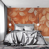 Botanical wall mural showcased in a modern bedroom with natural light