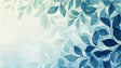 Blue watercolor leaf wallpaper creating a fresh look in a modern living room with white furniture and natural light