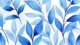 Watercolor blue leaves design file showing intricate botanical pattern details