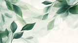 Watercolor green leaves design file showing intricate botanical pattern