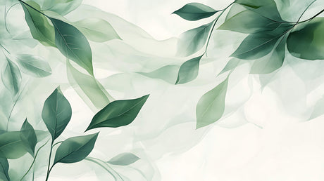 Watercolor green leaves design file showing intricate botanical pattern