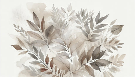 Watercolor leaves design file showing delicate neutral tones and botanical pattern