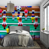 Game room wallpaper featured in recreational center with arcade machines