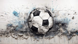 3D Football breaking wall design file showing detailed brick texture and ball pattern