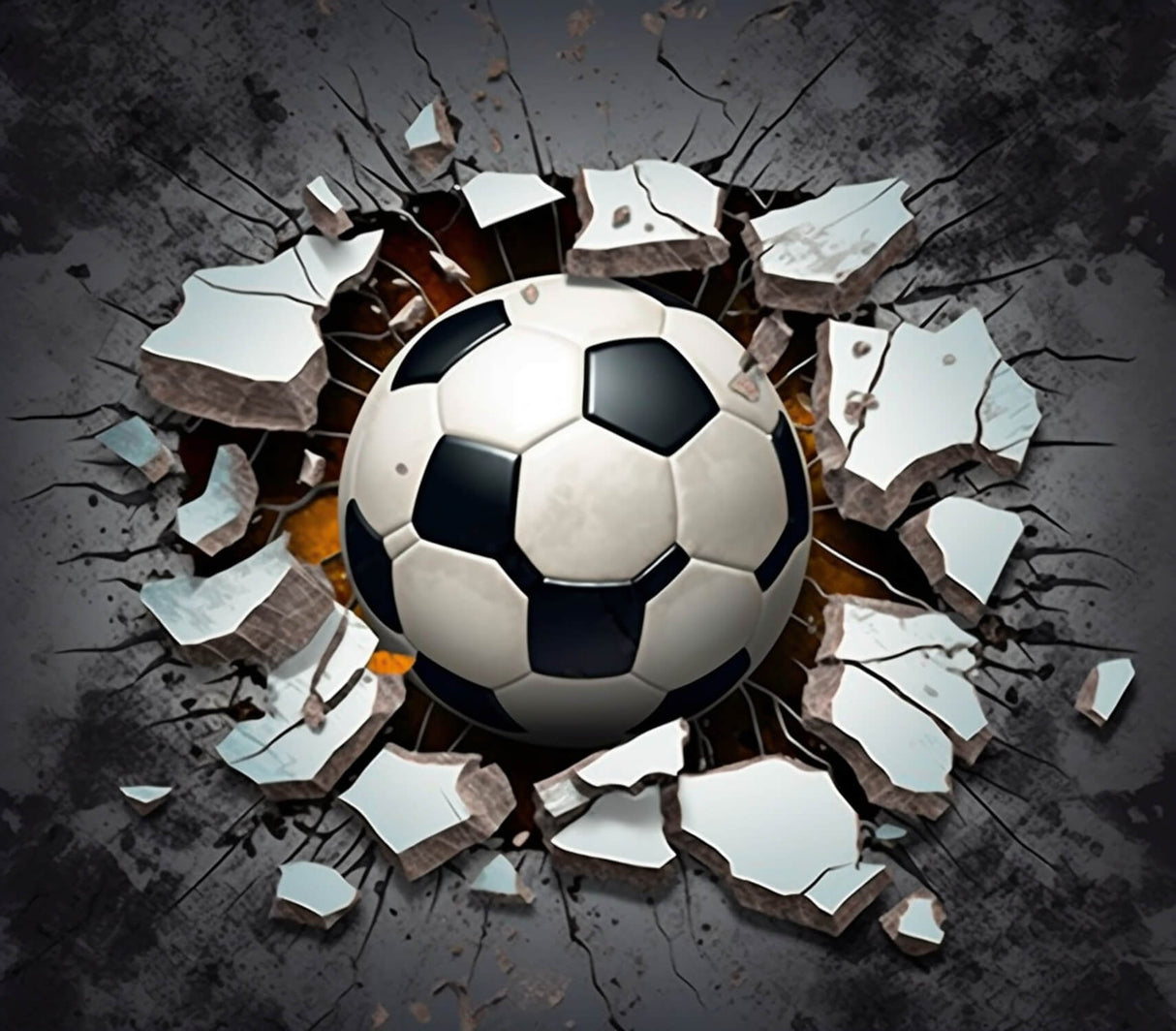 Football mural wallpaper design file showing detailed 3D graffiti pattern