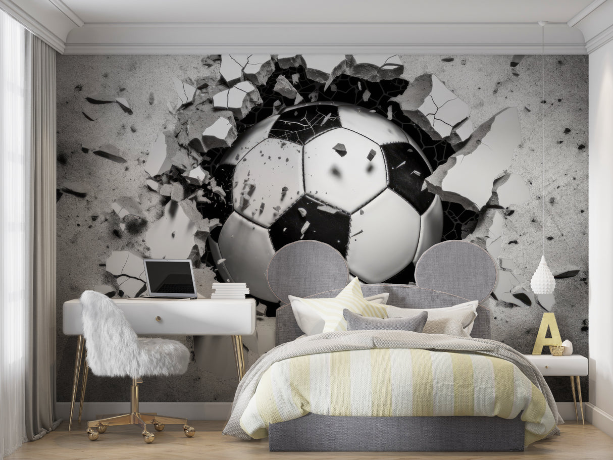 Breaking wall football design transforming home gym space
