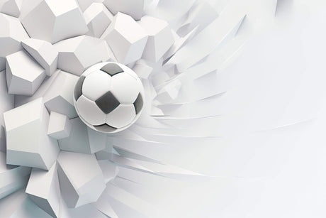 3D Football wallpaper design file showing detailed breaking wall pattern and textures