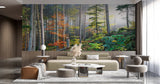 Soccer wall mural bringing energy to sports bar feature wall with ambient lighting