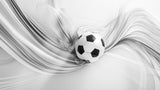 Football wallpaper design file showing detailed 3D soccer ball pattern with flowing silver waves
