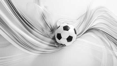 Football wallpaper design file showing detailed 3D soccer ball pattern with flowing silver waves
