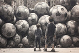 Soccer ball optical illusion wallpaper design file showing detailed pattern and textures