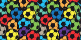 Colorful Football wallpaper design file showing detailed soccer ball pattern on black background