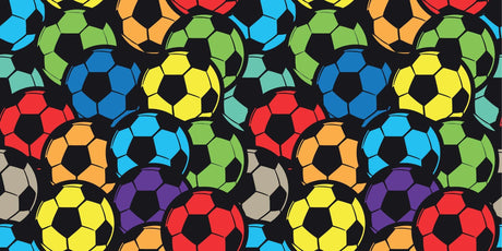 Colorful Football wallpaper design file showing detailed soccer ball pattern on black background