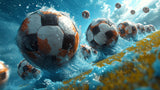 Football wallpaper design file showing detailed 3D ball pattern with water effects
