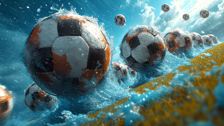 Football wallpaper design file showing detailed 3D ball pattern with water effects