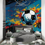 Football wallpaper creating impact in a sports bar setting
