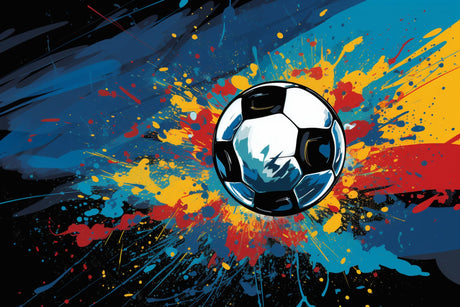 Football wall mural design file with dynamic color splash pattern
