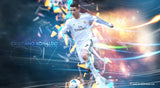 Football action design file showing detailed pattern and vibrant color scheme