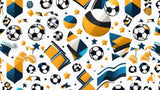 Design file showing football pattern with stars and geometric shapes on white background