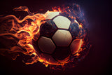 Design file of flaming soccer ball wallpaper showing detailed pattern and colors