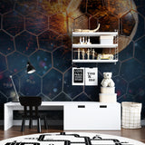 Football wall mural bringing energy to kids gaming and study space