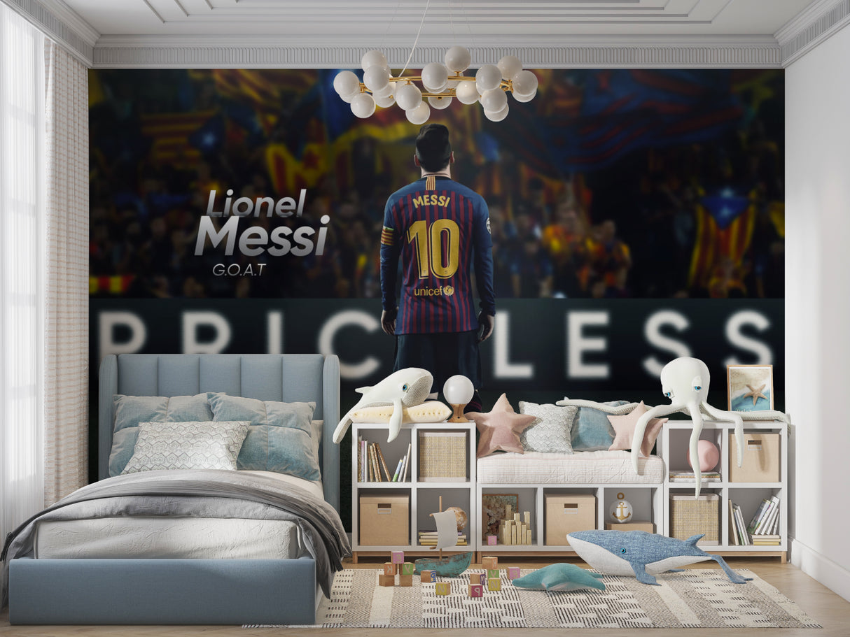 Stadium scene wallpaper transforming a fan cave with realistic match atmosphere