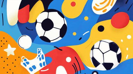 Football wallpaper design file showing detailed abstract pattern with floating soccer balls