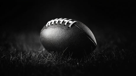 High-resolution design file of black and white football photography wall mural