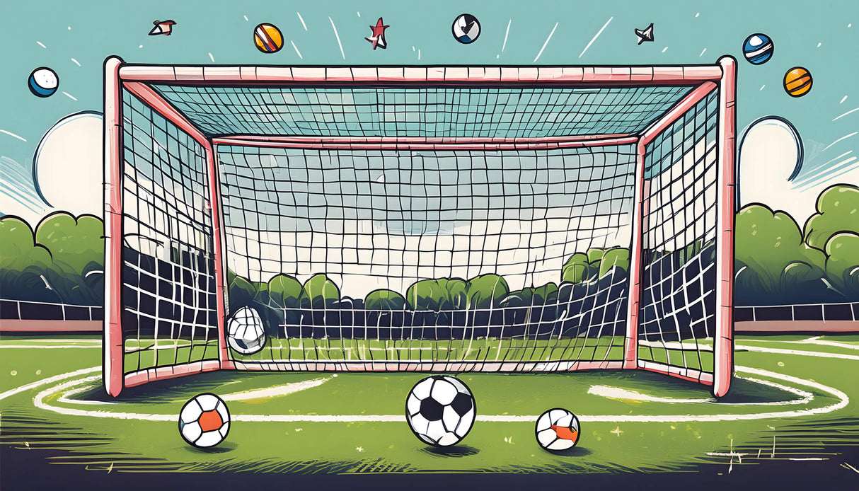 Soccer stadium goal design file showing detailed net pattern and pitch texture
