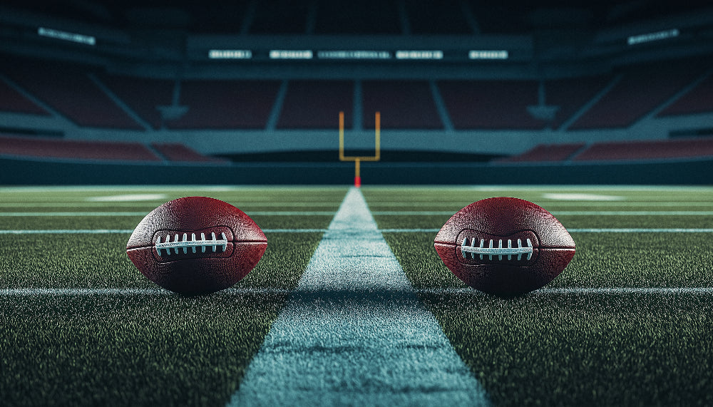 Football stadium wallpaper design file showing detailed turf and goal post view