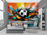 Graffiti sport wallpaper transforming a home gym space