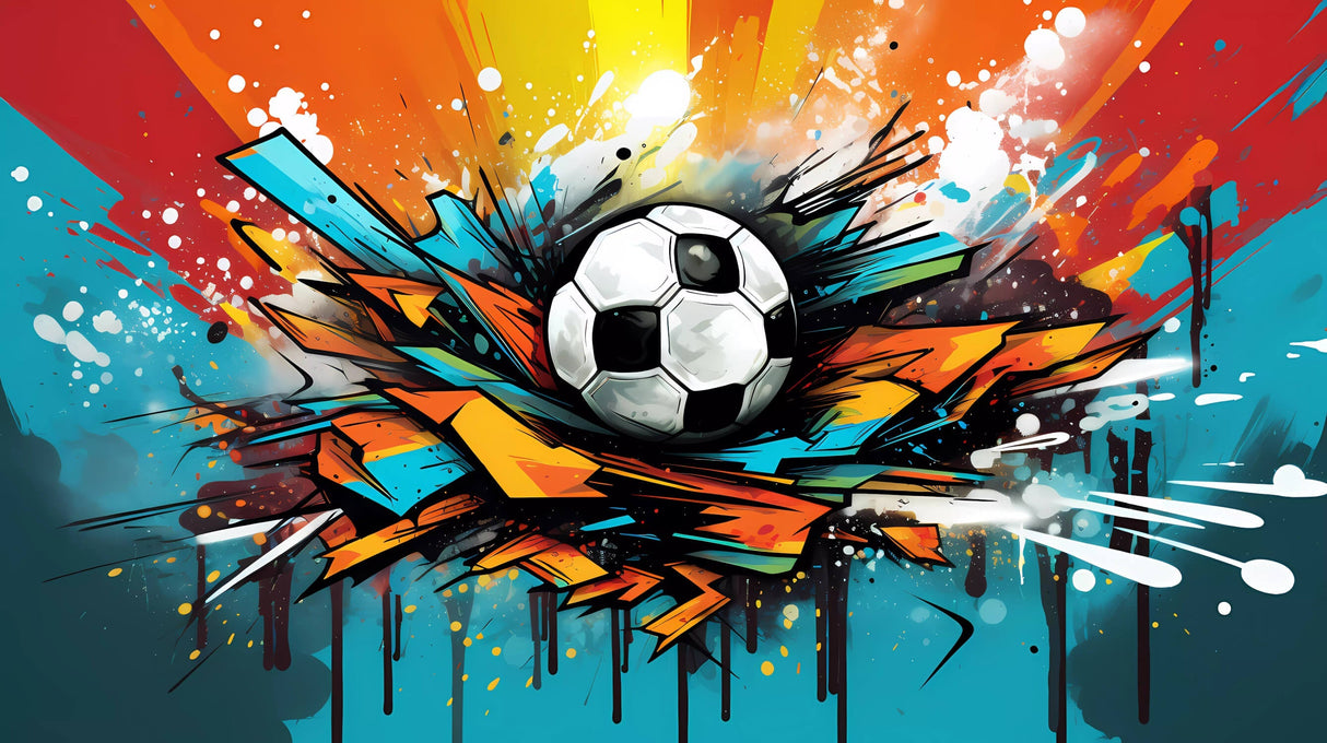 Football street art design file showing vibrant graffiti pattern and sporty elements