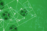 Football strategy design file showing detailed tactical formations and player positions on green field